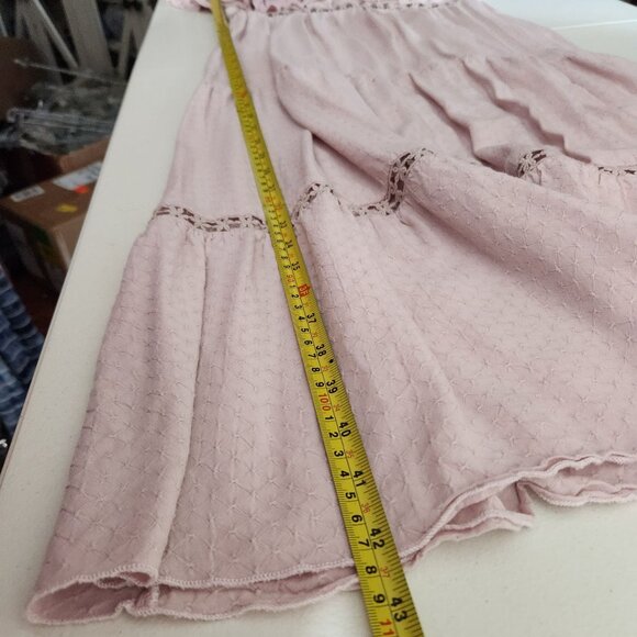 Simplee Dress Womens Medium Light Pink Maxi Dress Ruffle Sleeves & Lace Fairy - Picture 6 of 13